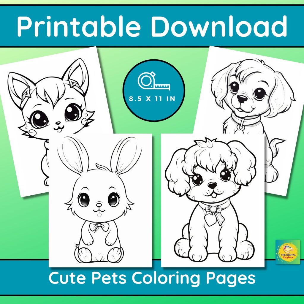 Cute Pets Colouring Pages