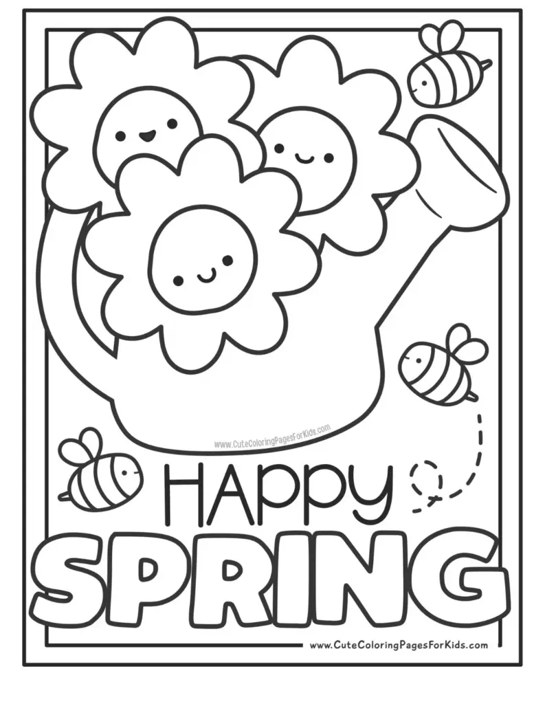 Cute Printable Spring Coloring Pages Cute Printable Spring Coloring Pages
