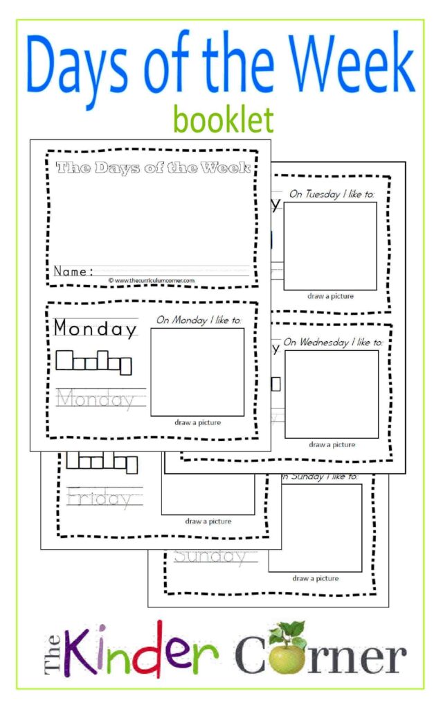 Days of the week booklet – Artofit
