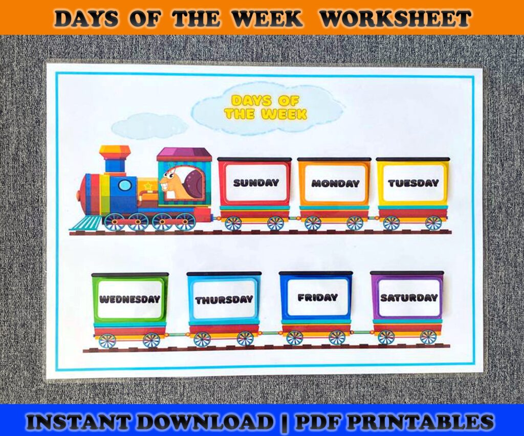 Days of the Week Printable, Busy Book Printable Worksheets Set ...