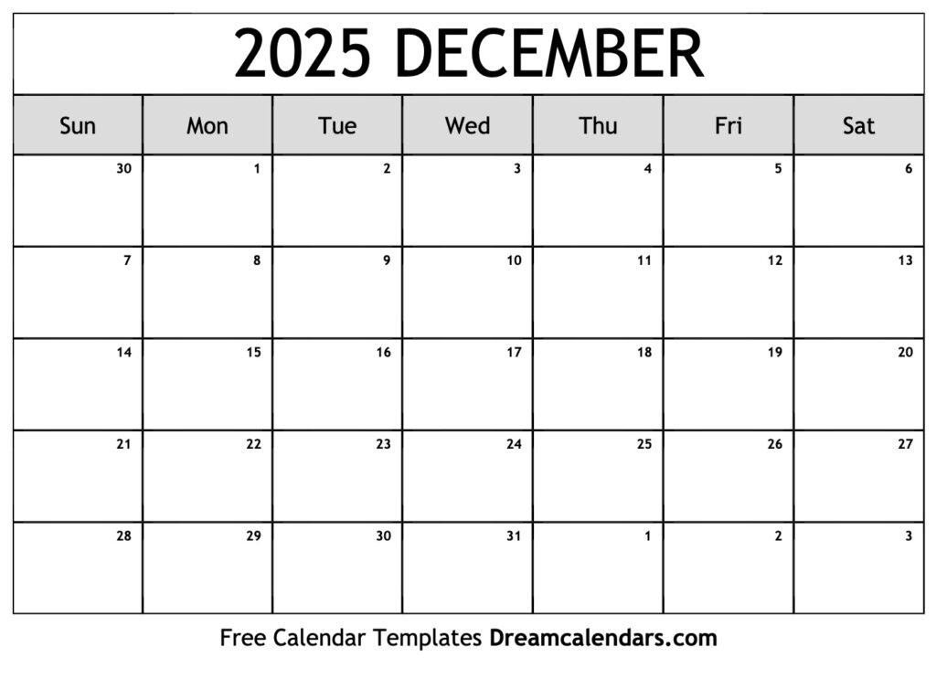 December 2025 Calendar – Free Printable with Holidays and Observances December 2025 Calendar - Free Printable with Holidays and Observances