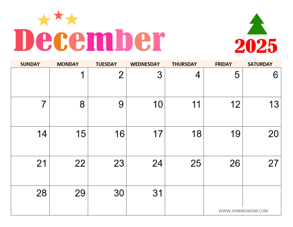 December 2025 Calendar Templates | 40 Awesome Designs!