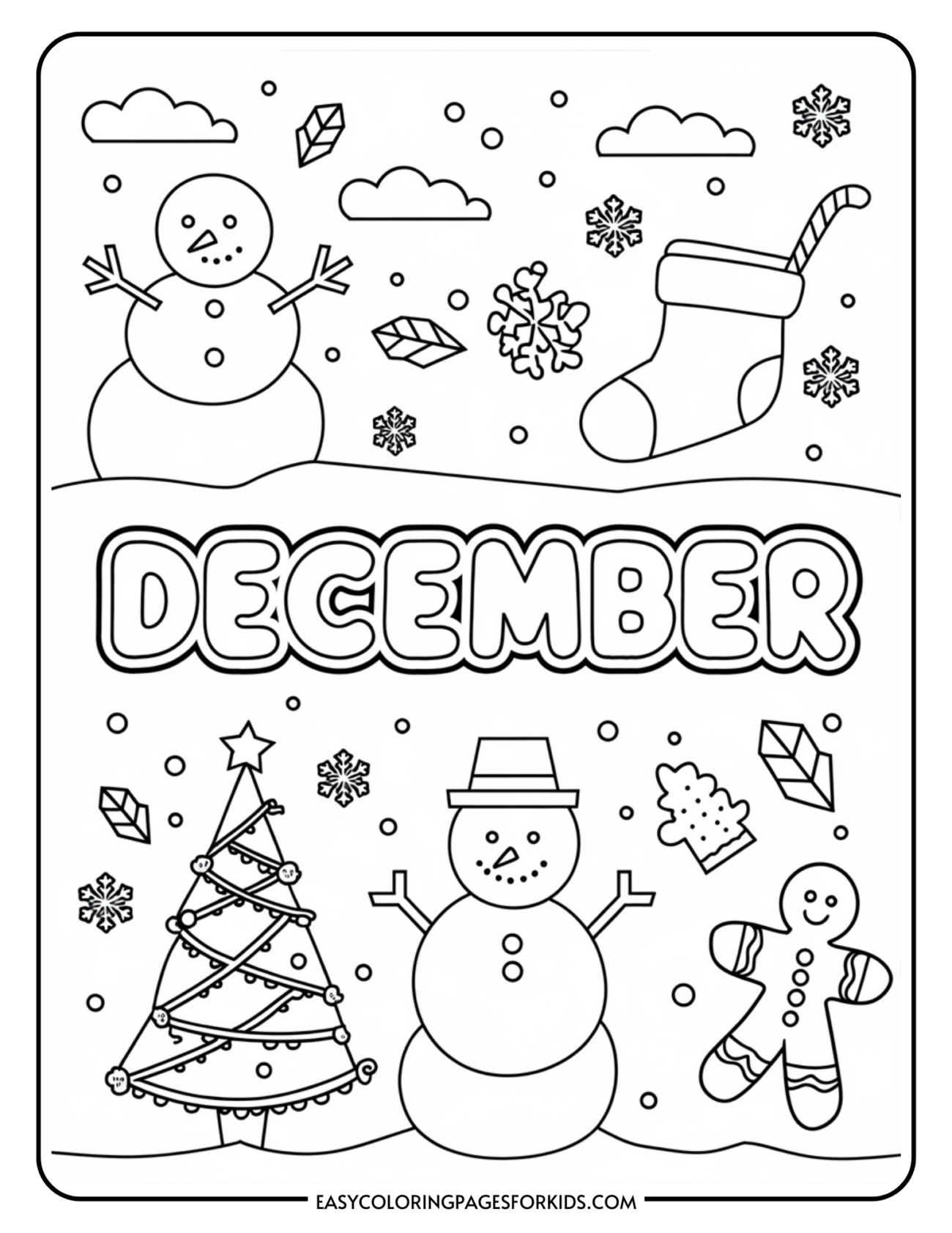 December Coloring Pages Free Printable - December Coloring Pages for Kids (7 Free Printable Pages) - Easy ...