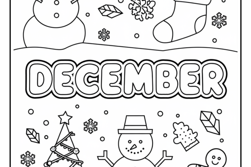 December Coloring Pages Free Printable