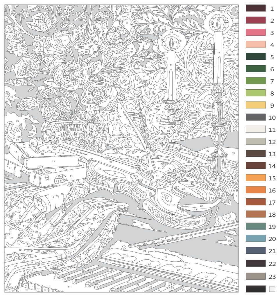 Detailed Color By Number Printables | Printable AT A GLANCE
