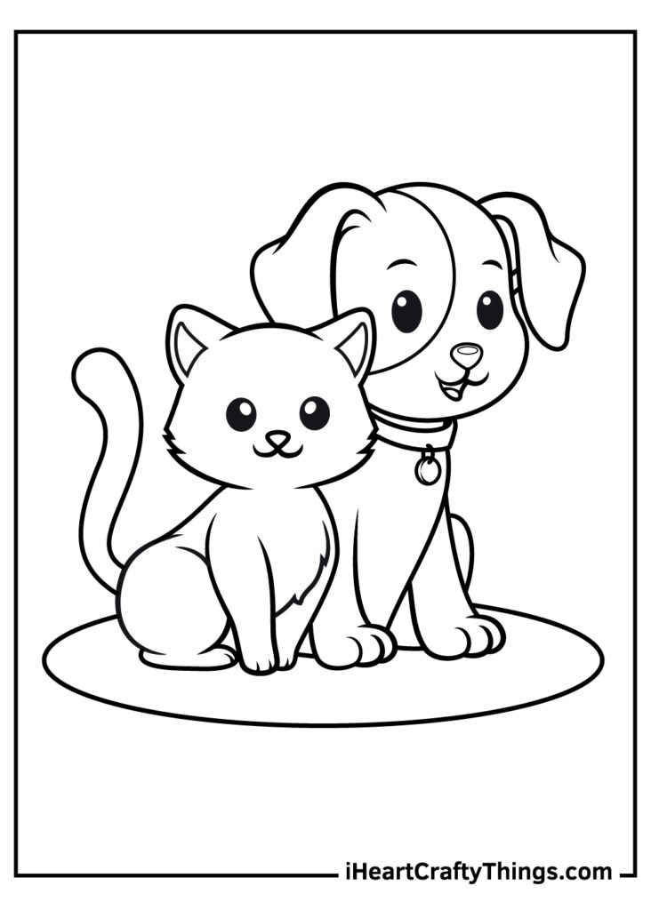 Dog And Cat Coloring Pages Printable Dog And Cat Coloring Pages Printable
