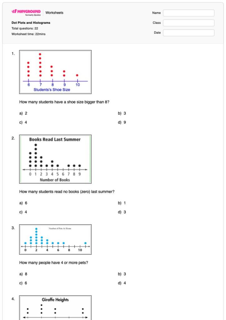 Dot Plots and Histograms – Free Printable Worksheet | Wayground Dot Plots and Histograms - Free Printable Worksheet | Wayground
