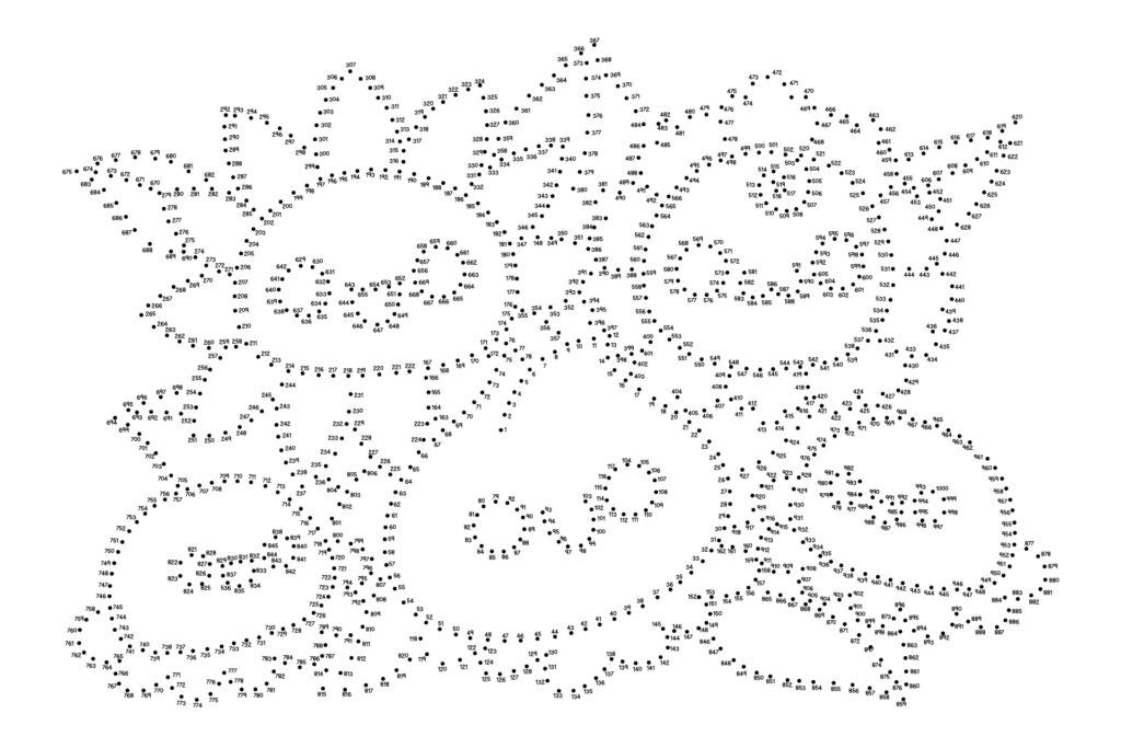 Dot To Dot Printables 1 100 – Fun Connect the Dots Activity Engaging Dot To Dot Printables 1 100 featuring a floral design with numbered dots to connect