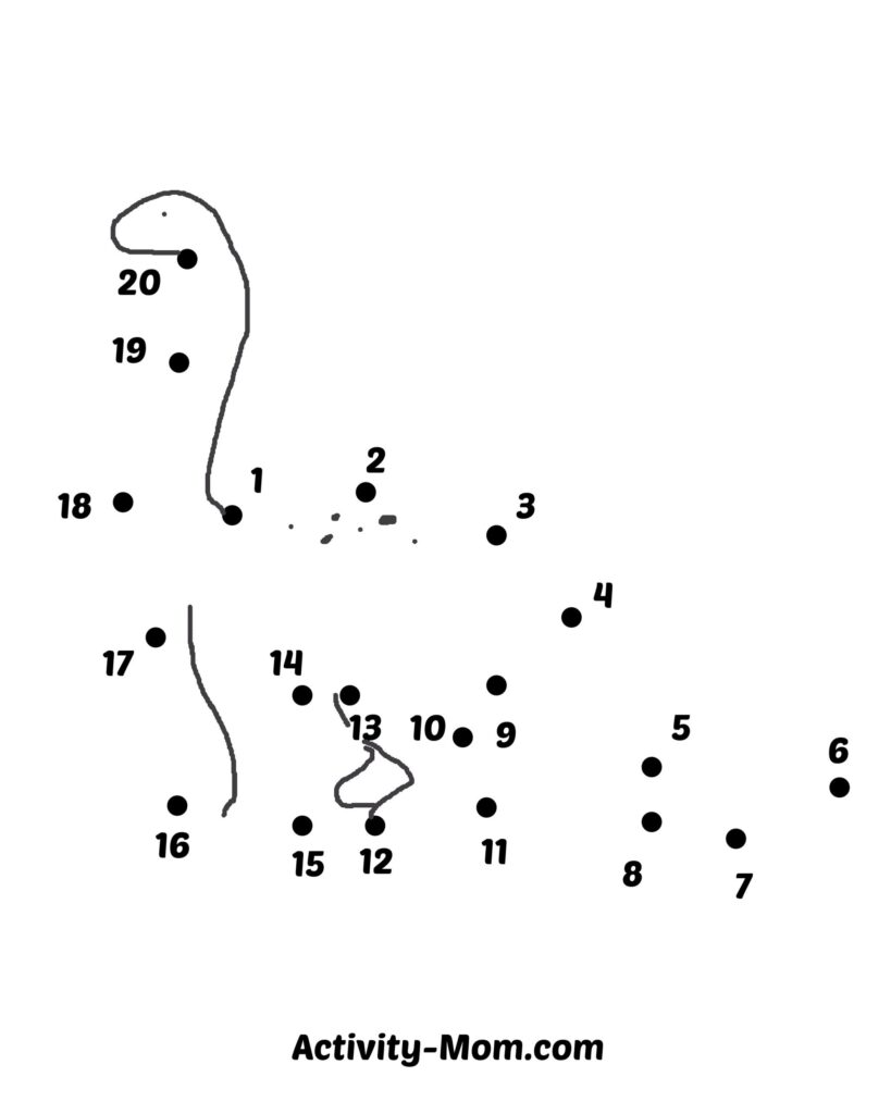 Dot to dot printable revealing a mystery with numbered dots