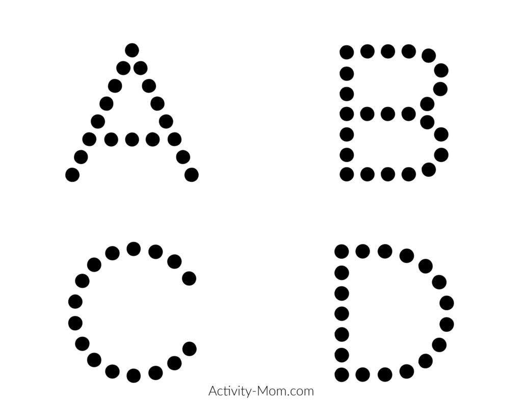 Printable letter tracing cards featuring dotted alphabet letters to trace for kids