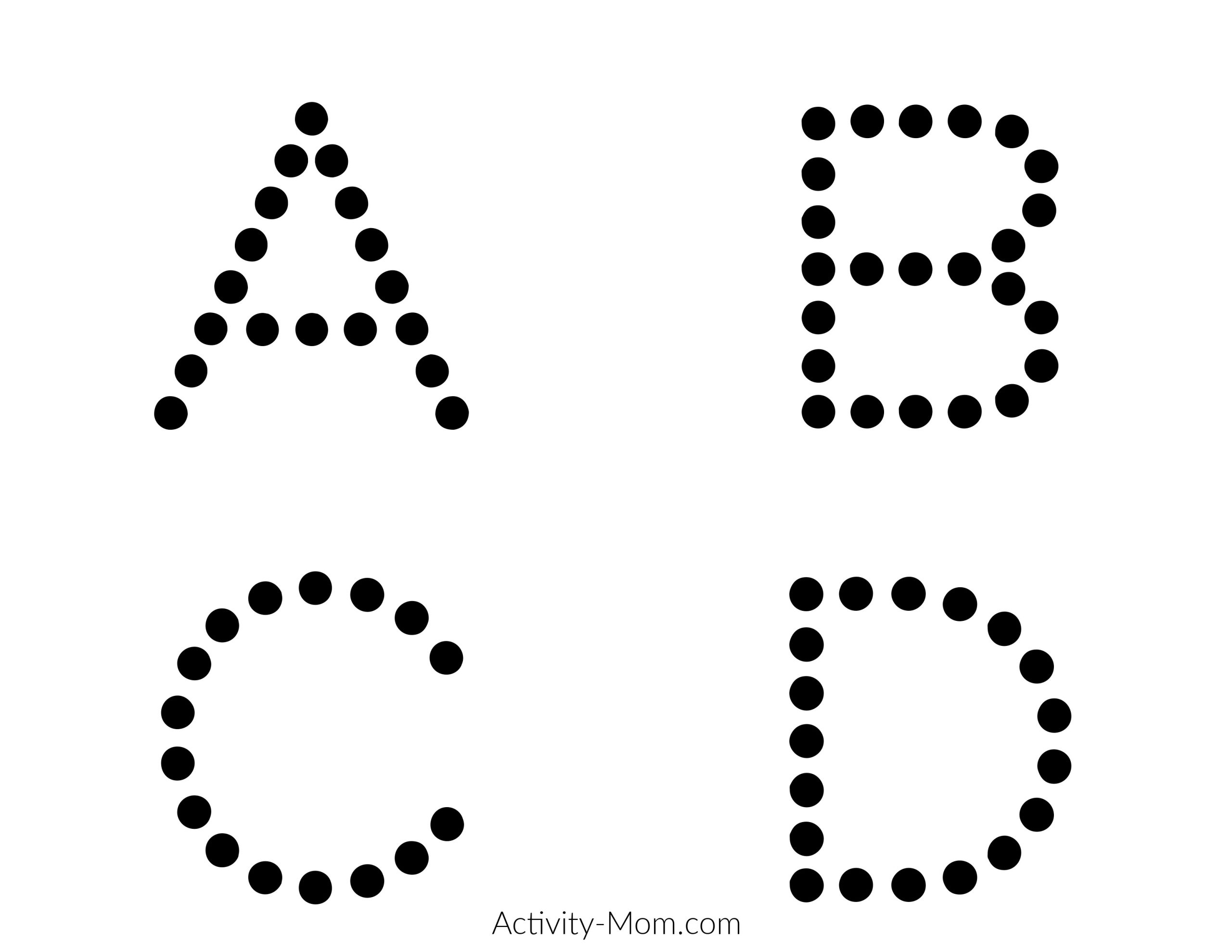 Printable letter tracing cards featuring dotted alphabet letters to trace for kids