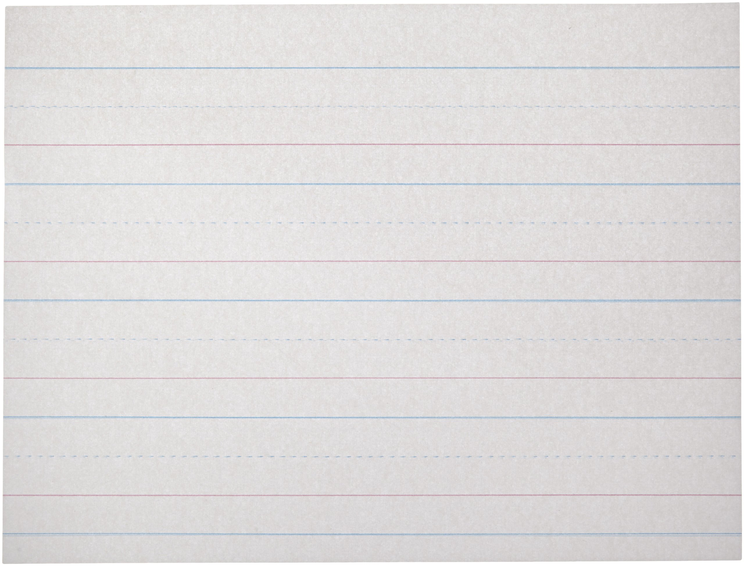 Free printable dotted lined paper for handwriting practice with blue and red lines