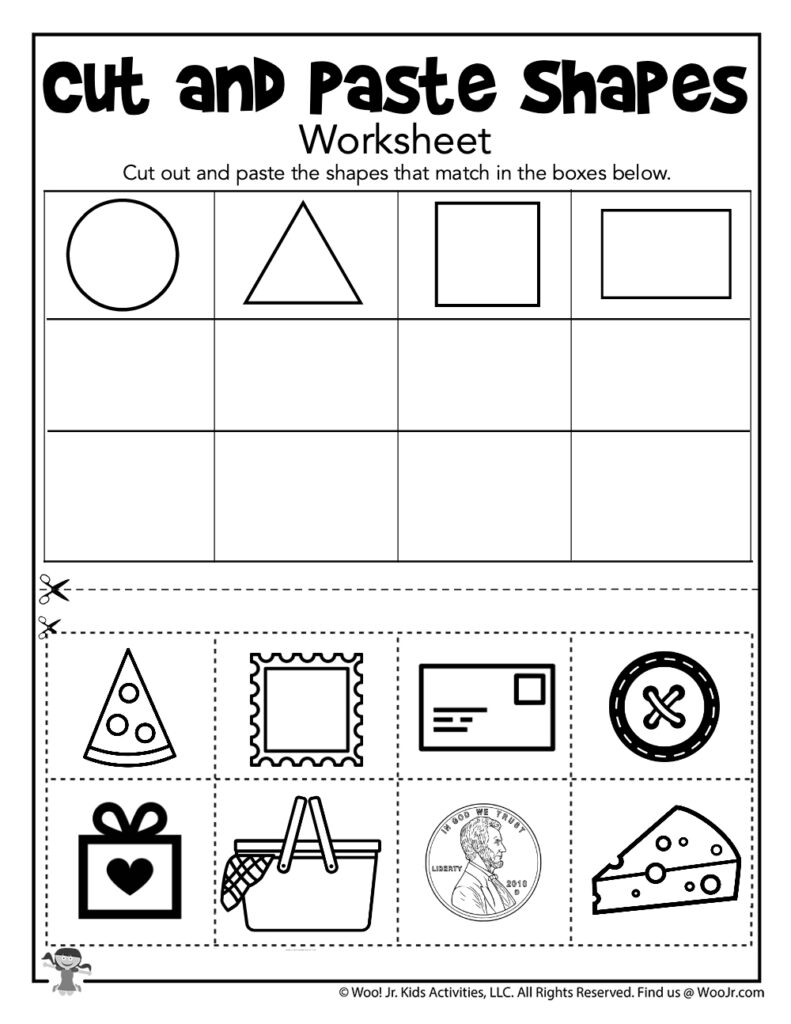 Download and print Cut And Paste Printables For Kindergarten (Free PDF)