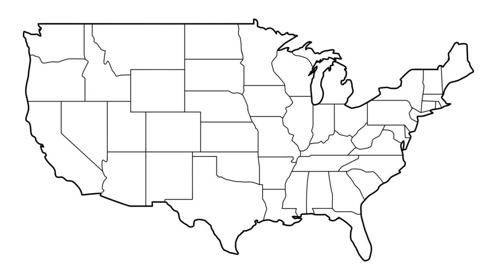 Download and print Free Map Of Usa Printable Blank States (Free PDF) Download and print Free Map Of Usa Printable Blank States (Free PDF)