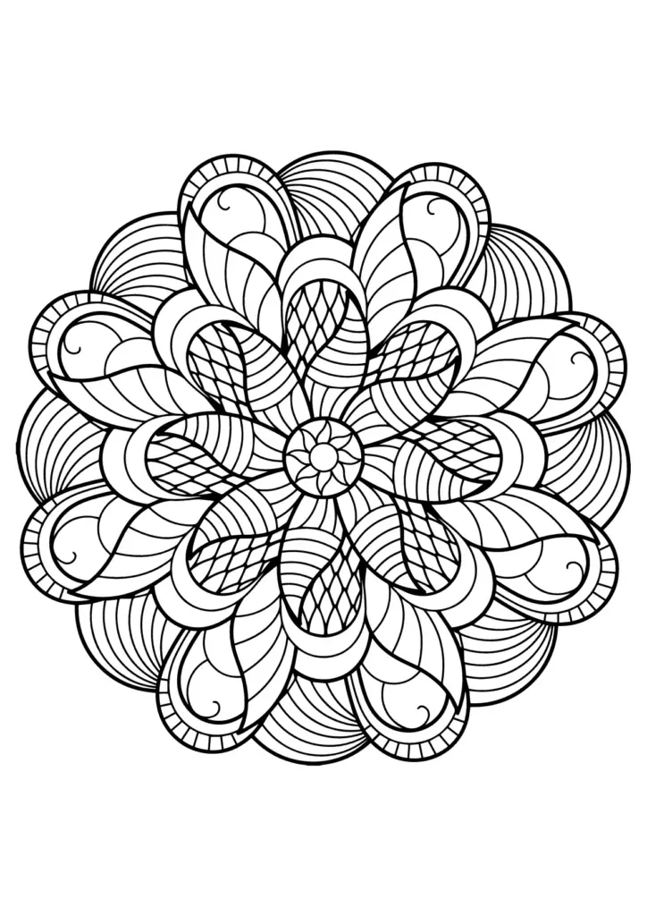 Downloadable Coloring Books For Adults – Mandala Design Intricate mandala design for Downloadable Coloring Books For Adults, perfect for relaxation