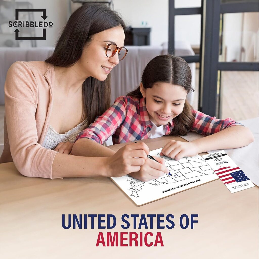 Dry Erase United States Map 11"x14": Explore, Learn, and Quiz with ...