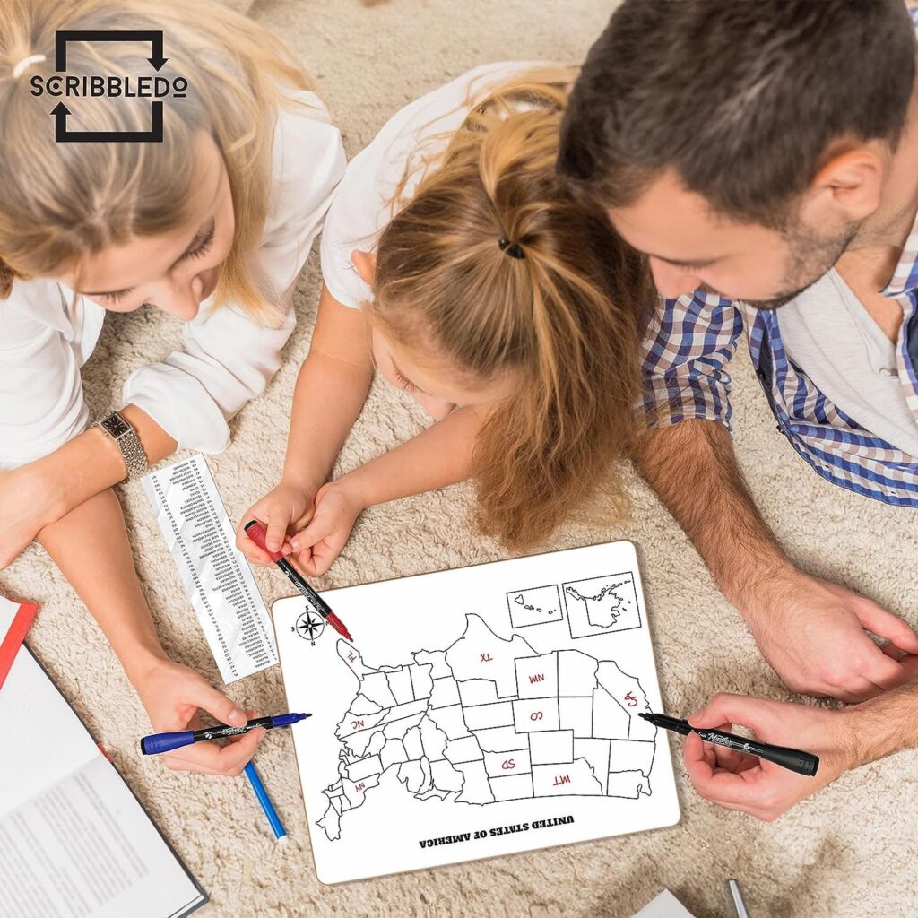 Dry Erase United States Map 11"x14": Explore, Learn, and Quiz with ...