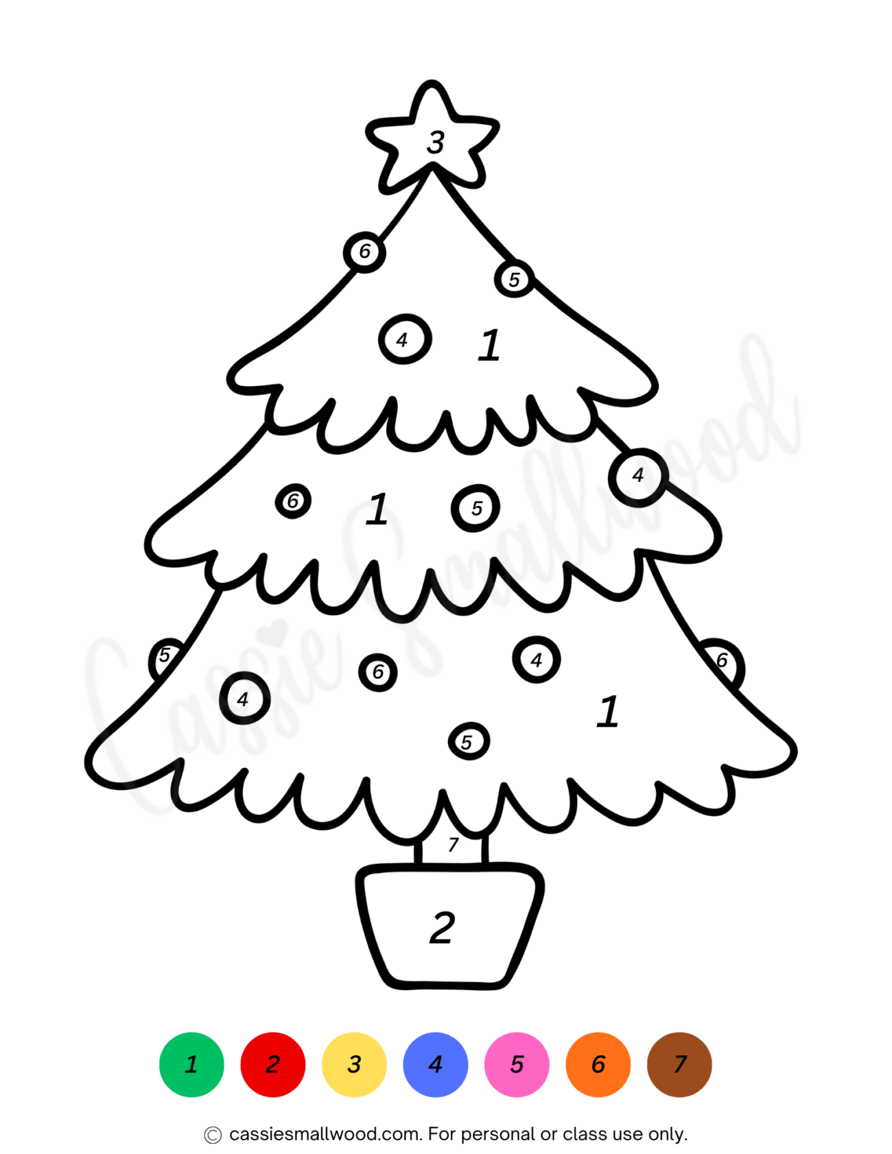 Easy Color By Number Christmas - Christmas Tree Color By Number Free Printable | Christmas painting ...