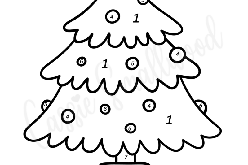 Easy Color By Number Christmas