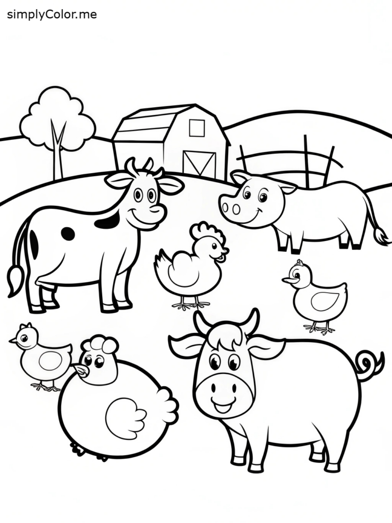 Easy Coloring Pages Farm Animals Easy Coloring Pages Farm Animals