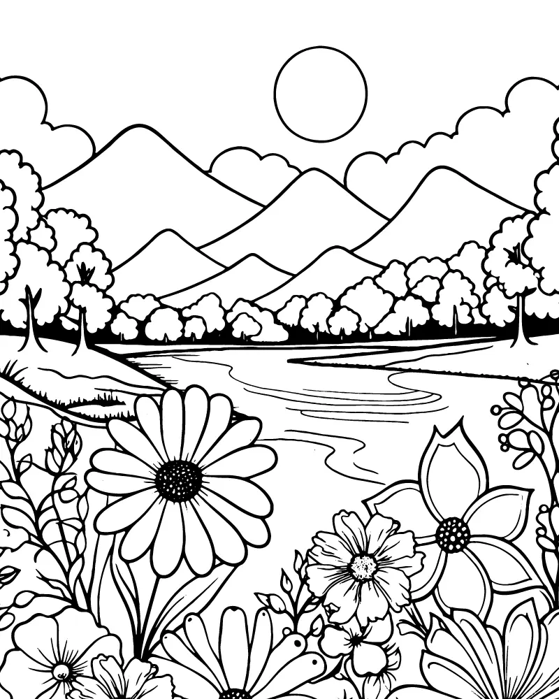 Easy Colour Sheets For Adults - Adult Coloring Pages Simple Printable