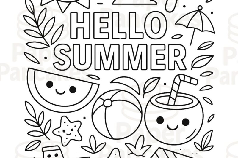 Easy Cute Summer Coloring Pages