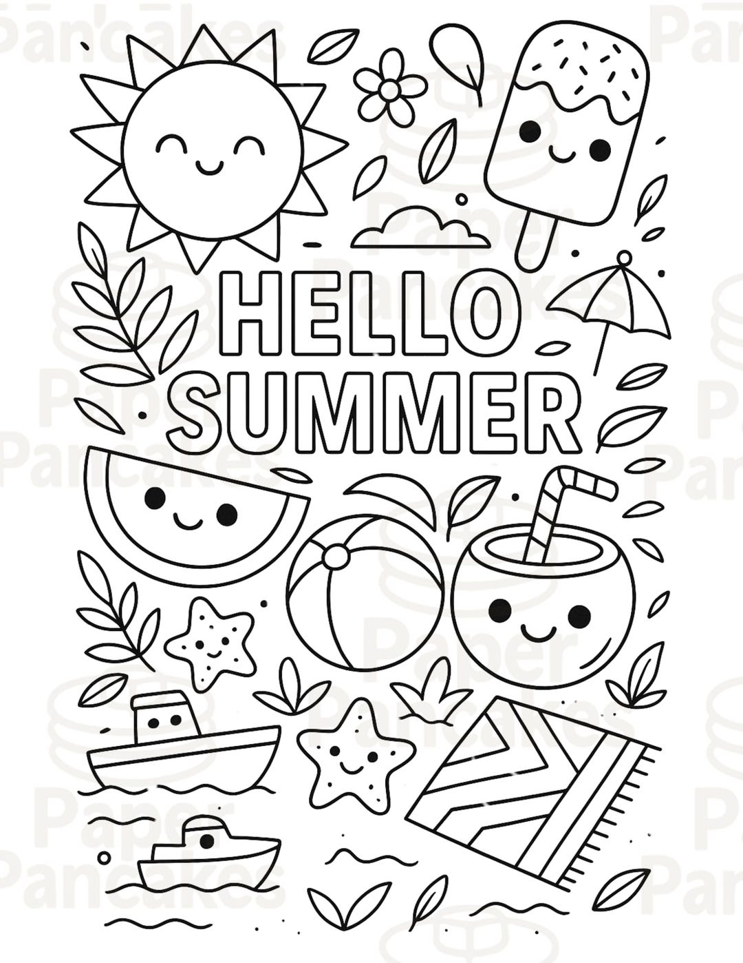 Easy Cute Summer Coloring Pages - Cute Summer Coloring Pages For Kids [2025]