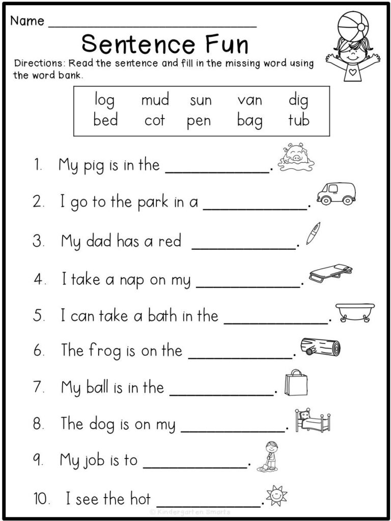 Easy English Worksheets For Kindergarten - English Worksheet For Kindergarten 2 - Kindergarten Worksheets