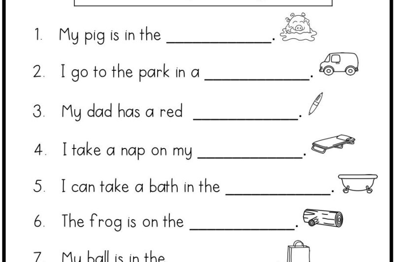 Easy English Worksheets For Kindergarten