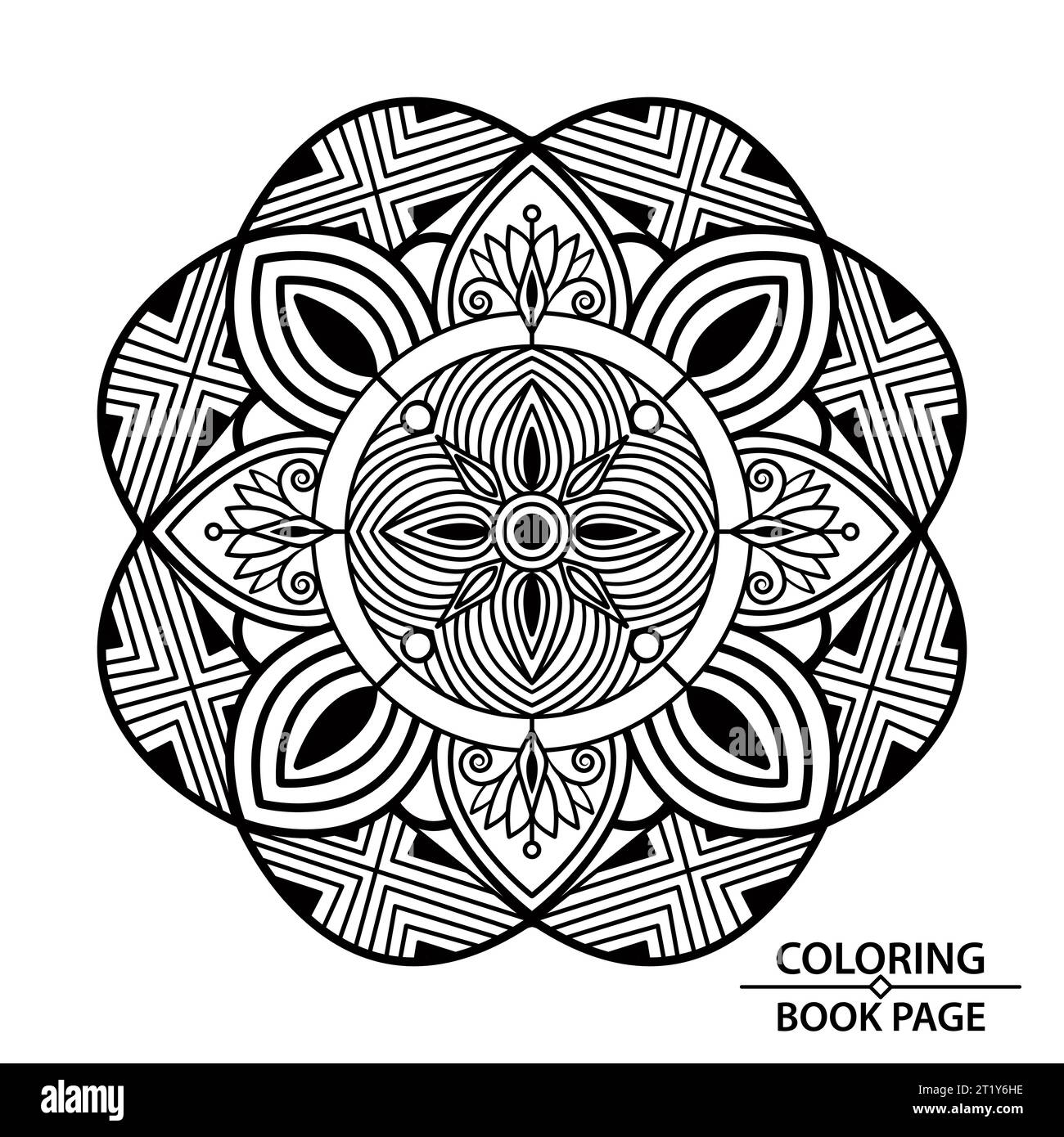 Intricate flower design for Easy Printable Adult Coloring Pages, perfect for relaxation and creativity