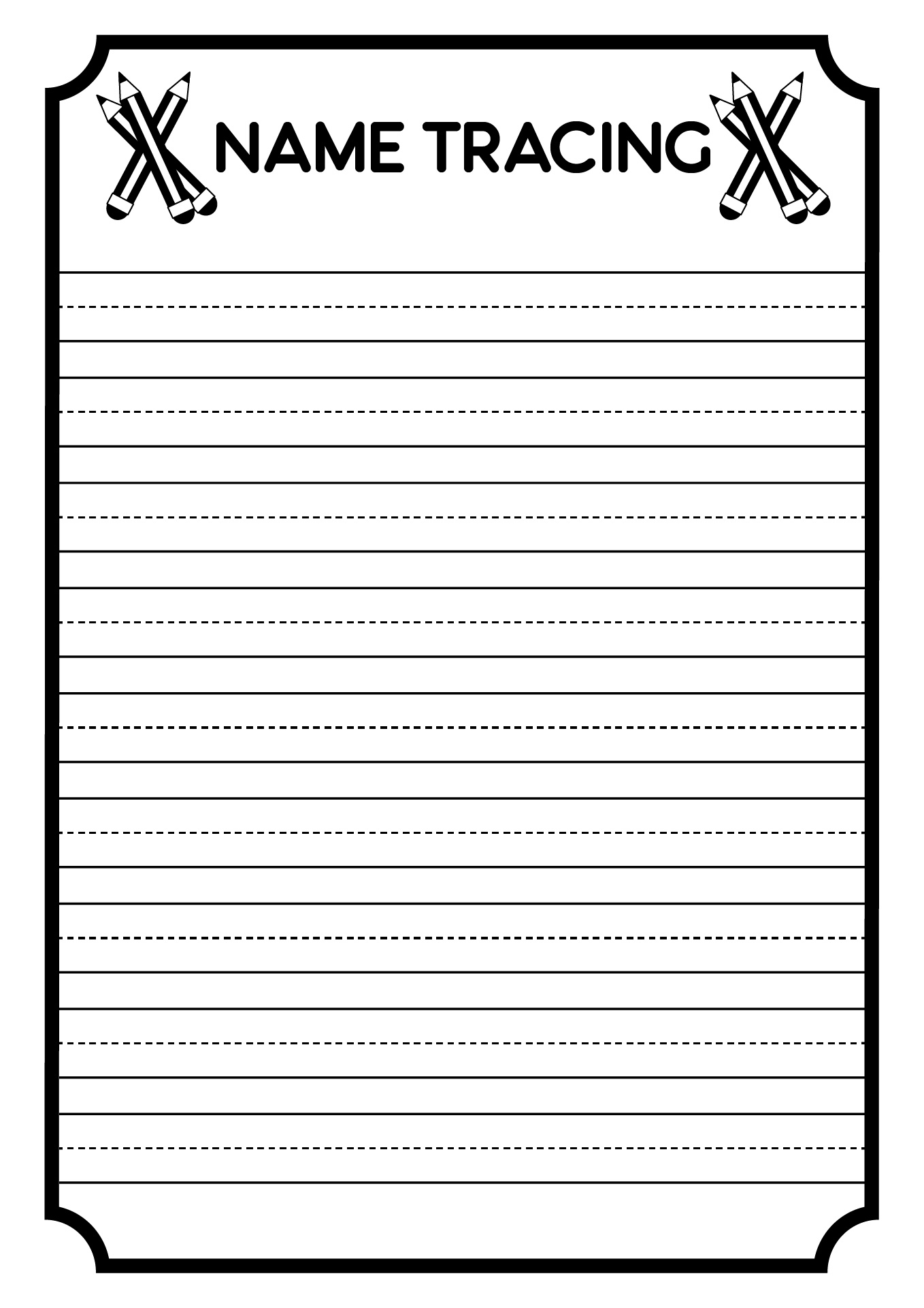 Free printable Editable Name Tracing Worksheets Free with blank lines for tracing names