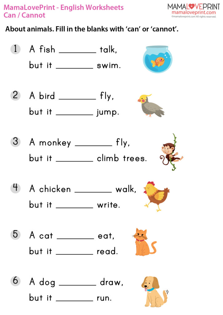 English Worksheet For Class 1 - Grade 1 Grammar: Is and Are printable worksheets - Lets Share ...