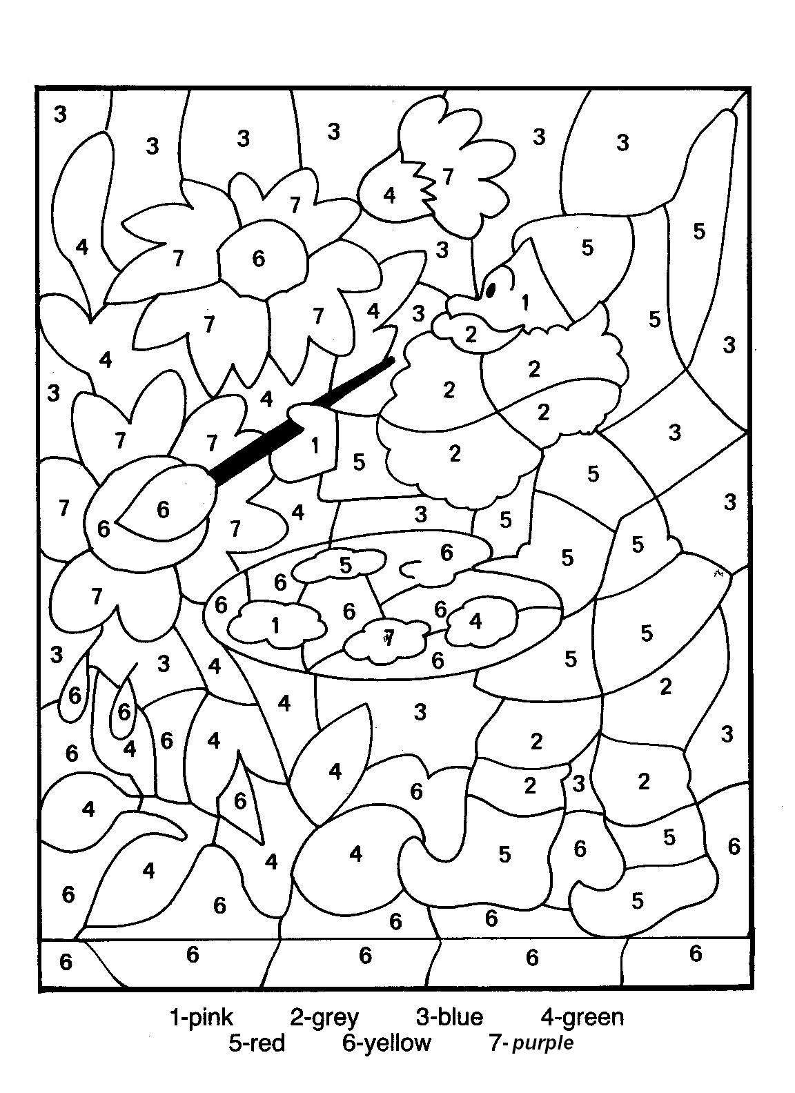 Extreme Color By Number Printables - Engaging adult coloring page featuring numbers and floral patterns in a color by number