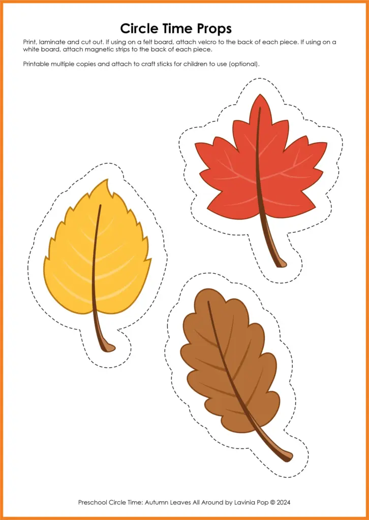 Fall Leaves To Print Out – Preschool Circle Time Props Fall Leaves To Print Out - Printable autumn leaves for preschool circle time activities, perfect for fall themes