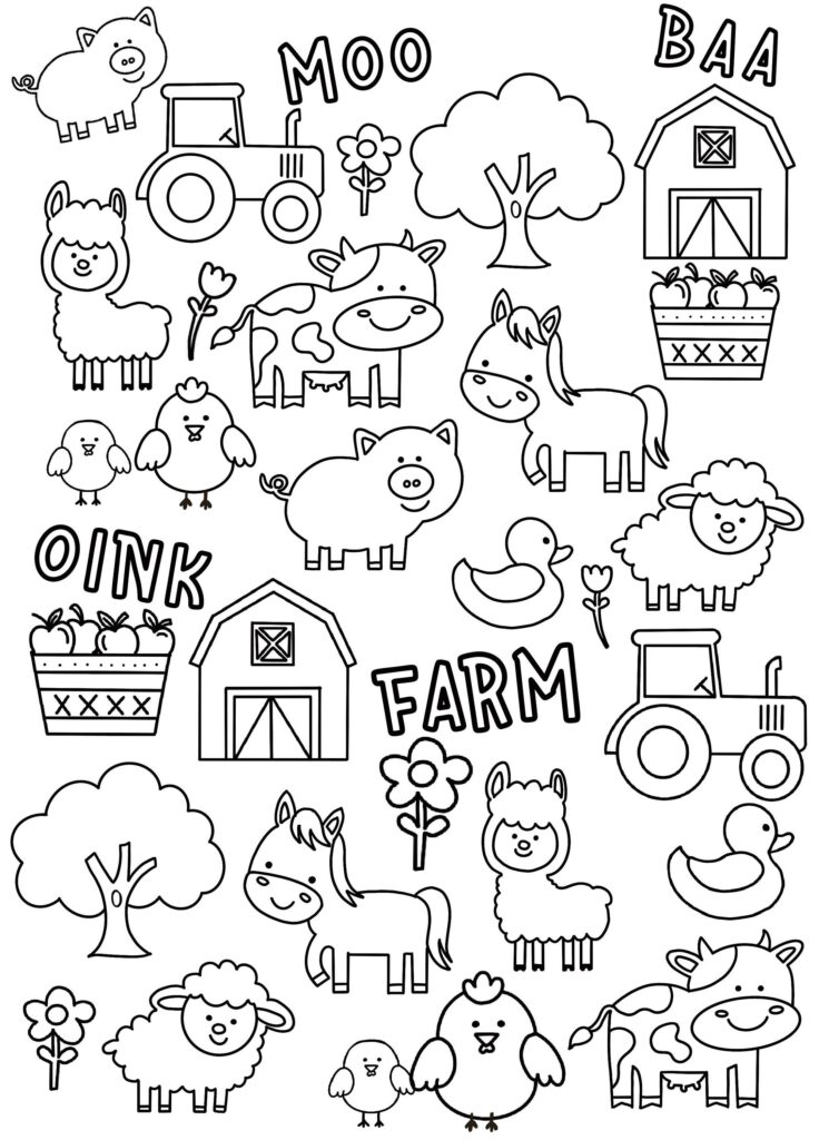 Farm Animal Coloring Pages Farm Animal Coloring Pages