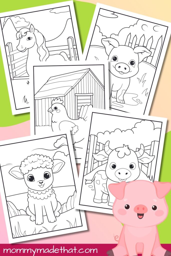 Farm Animal Coloring Sheets For Preschool - Coloring sheets featuring various farm animals for preschoolers, perfect for crea