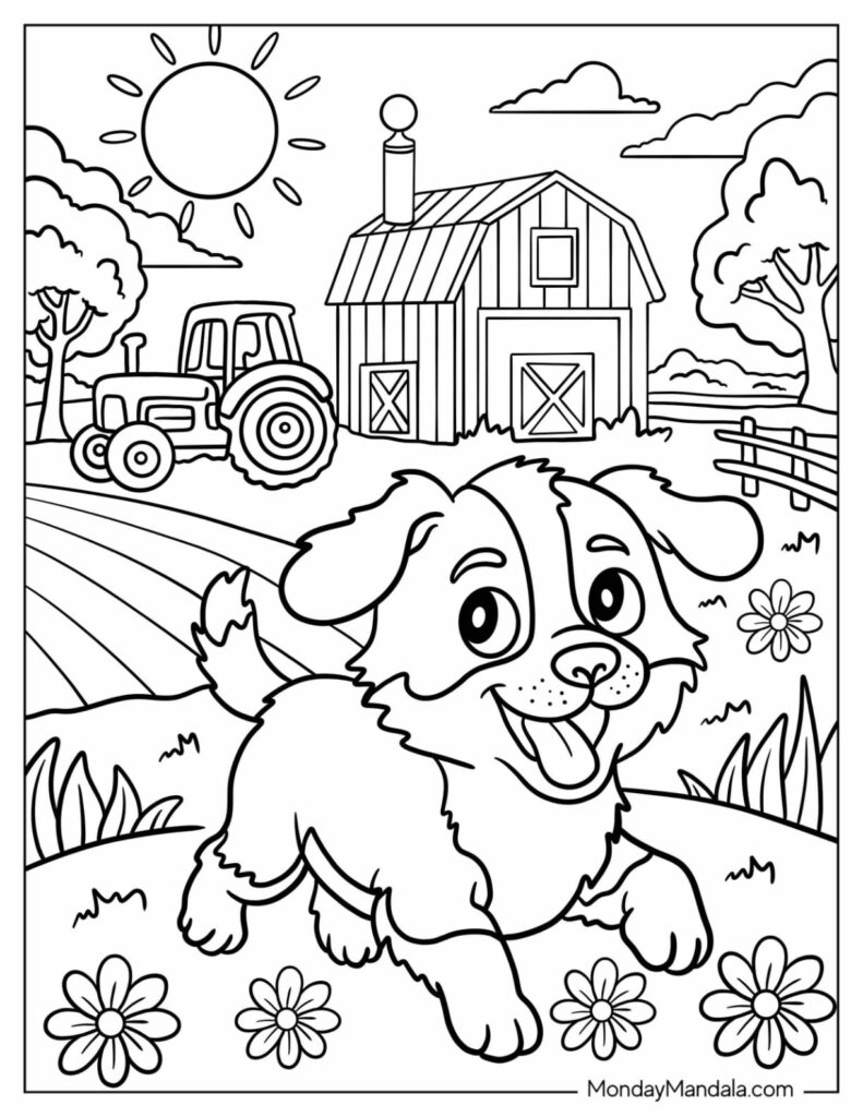 Colorful Farm Animals Coloring Pages for Kids Printable farm animals coloring pages with various animals for kids to color