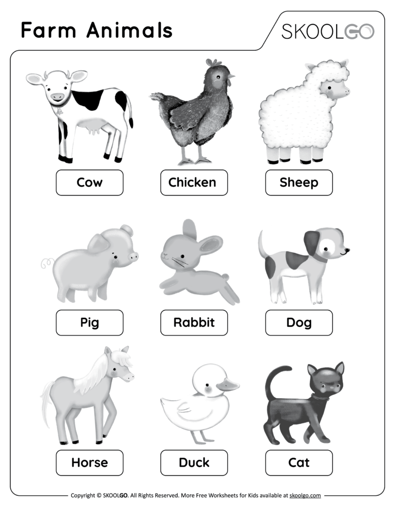 Farm Animals Worksheets For Kindergarten – Fun and Educational Engaging Farm Animals Worksheets For Kindergarten featuring various farm animals like cow, sheep, and pig
