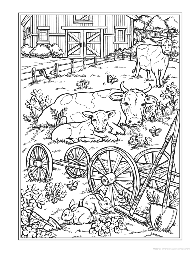 Farm Coloring Pages For Adults - Farm Animals Coloring Pages For Adults