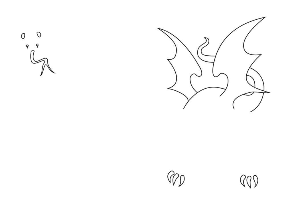 Finish The Drawing For Adults – Dragon Outline Finish The Drawing For Adults - Engaging outline of a dragon for adults to finish the drawing creatively