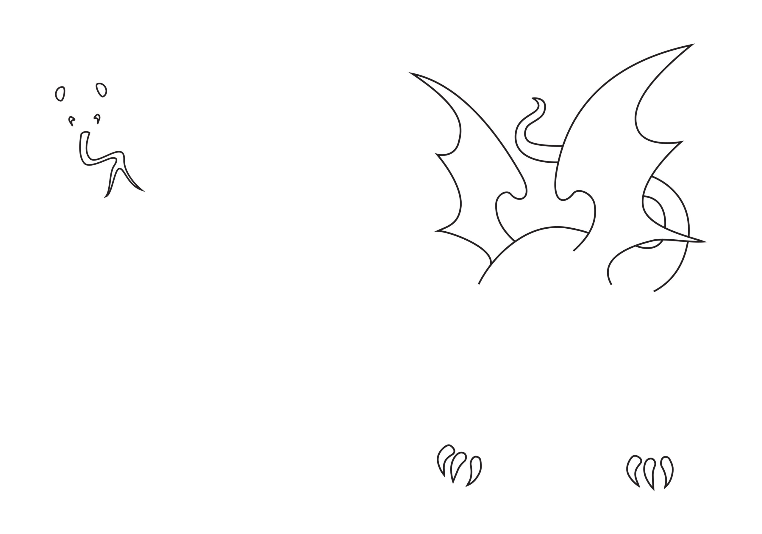 Finish The Drawing For Adults - Engaging outline of a dragon for adults to finish the drawing creatively