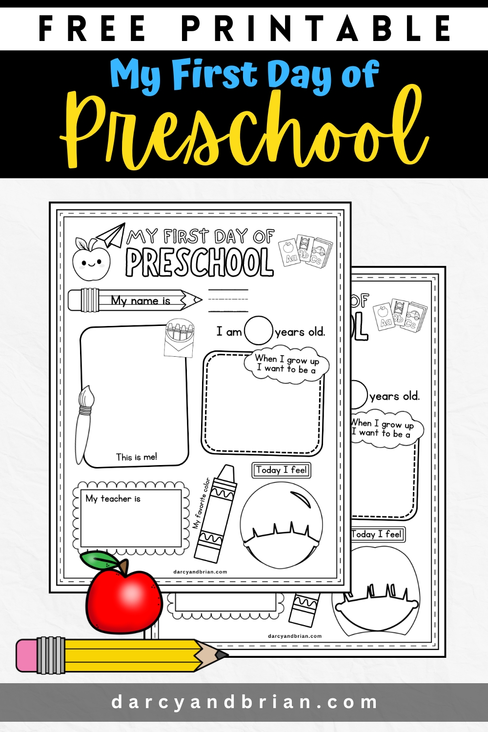 First Day Of Preschool Worksheets - Free Printable My First Day of Preschool Worksheet