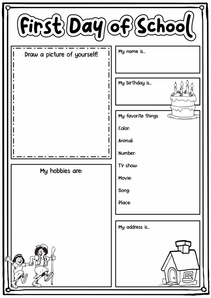 First Day Of School Worksheet – 15 First Day Of School Worksheets – Free PDF at worksheeto.com First Day Of School Worksheet - 15 First Day Of School Worksheets - Free PDF at worksheeto.com