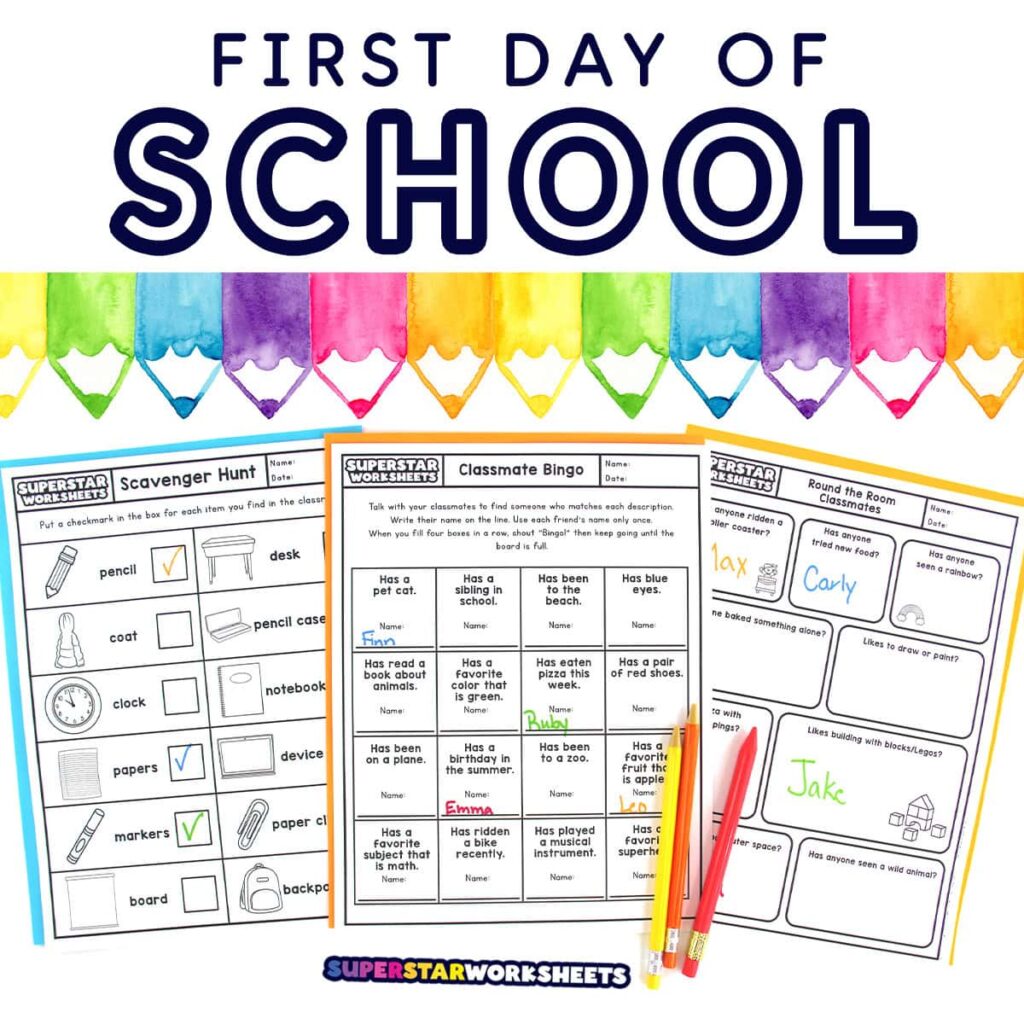 First Day of School Worksheets (Free Printables) – Superstar Worksheets First Day of School Worksheets (Free Printables) - Superstar Worksheets