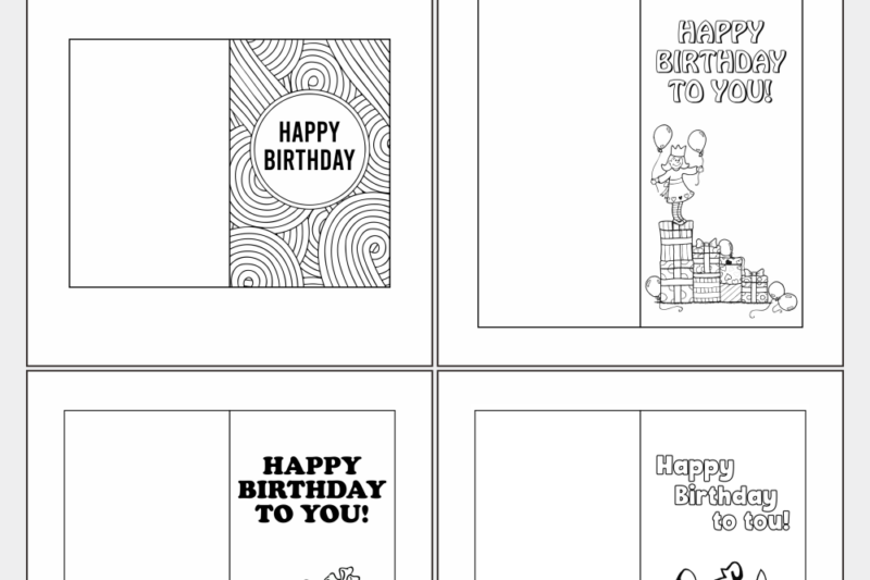 Foldable Free Printable Birthday Card Printable