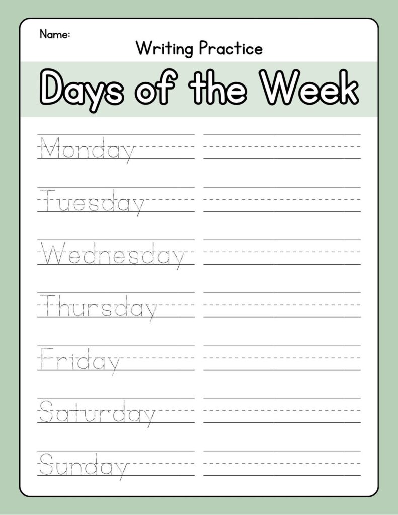 Free 1st Grade Handwriting Worksheets