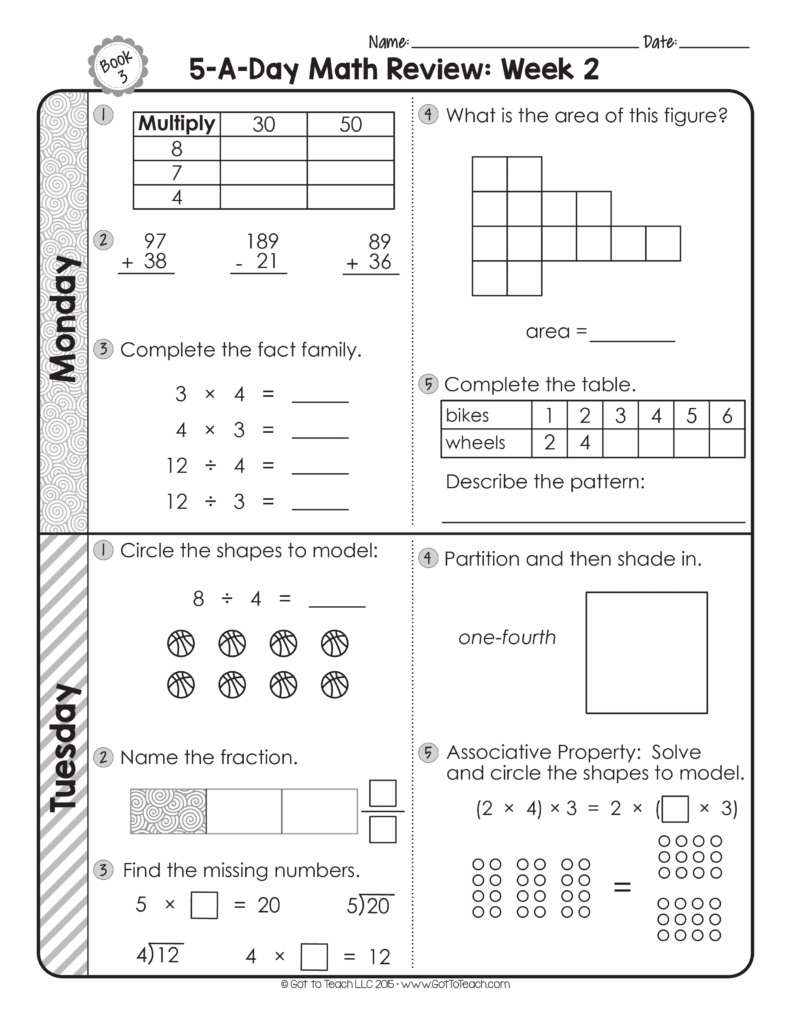 free 3rd grade daily math spiral review teacher thrive – math homework … free 3rd grade daily math spiral review teacher thrive - math homework ...