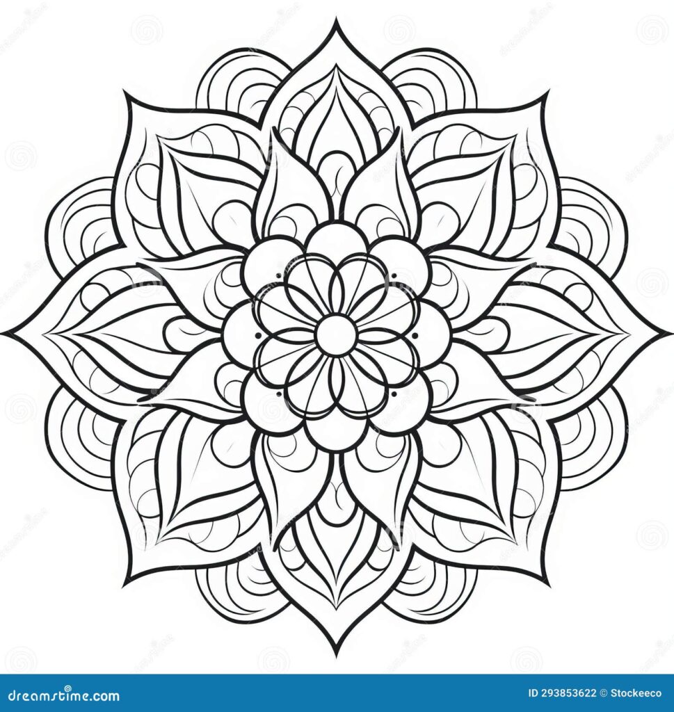 Free Easy Adult Coloring Pages – Mandala Design Free adult mandala coloring page with clean, simple line art for relaxation