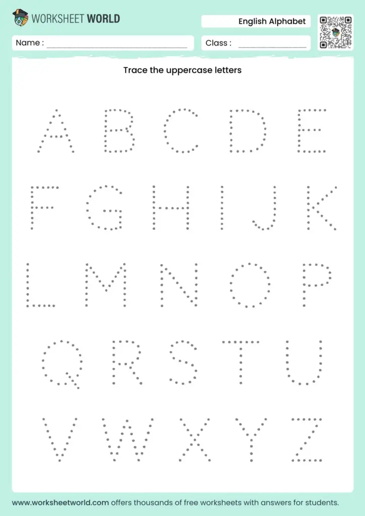 Free Alphabet Writing Practice Worksheets PDF for Kids Printable alphabet writing practice worksheet with dotted letters for tracing