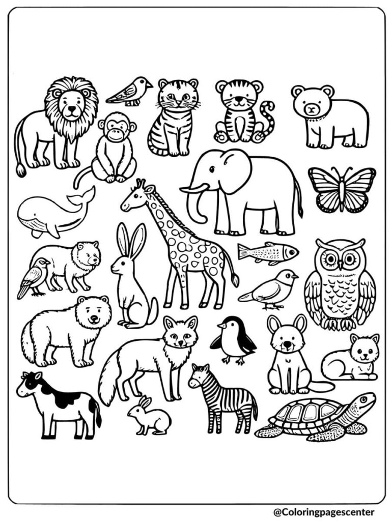Free Animal coloring Page Cute Pages Designs By Sketch Coloring Page